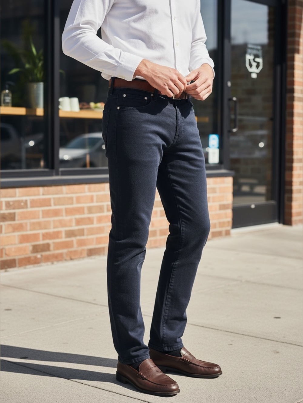 AG Adriano Goldschmied The Graduate Jeans Mens 34x34 Navy Tailored Leg Stretch
